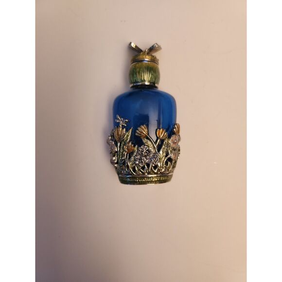 Vintage 1980's Monet Enamel Perfume Bottle With Butterfly Dropper B19 - Picture 2 of 4